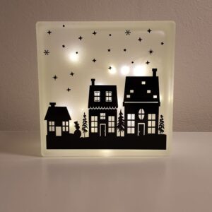 Lyssten med julemotiv - huse