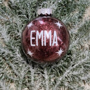 Julekugle med mørk kobber glimmer