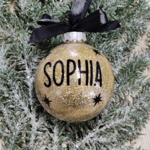 Julekugle med guld glimmer