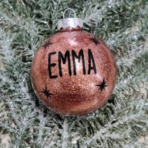 Julekugle med kobber glimmer