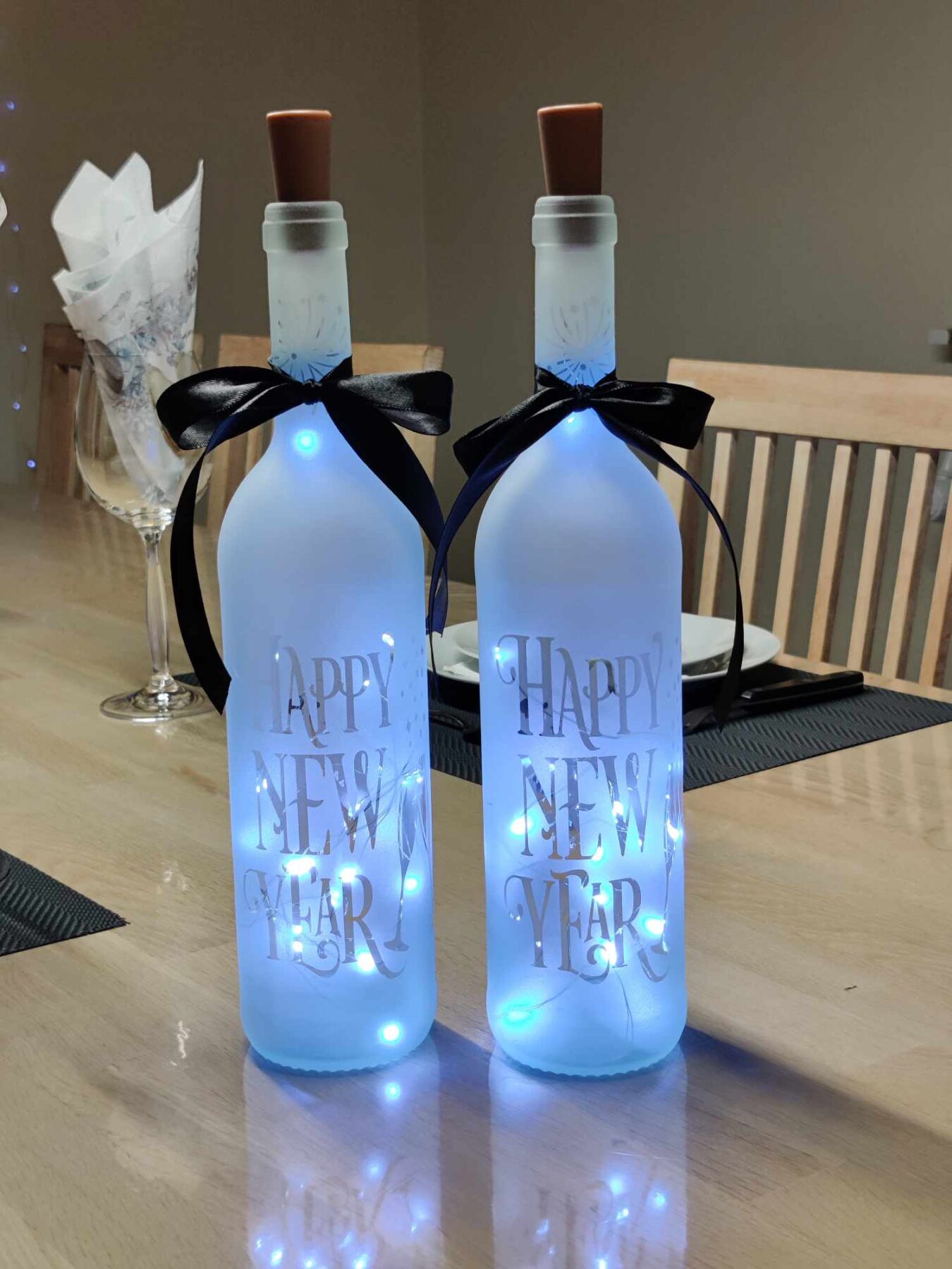 1 Lys flaske med nytårs tema